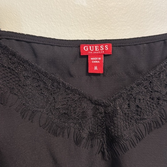 Guess Black Lace Camisole Off the Shoulder Top - med - Picture 2 of 5
